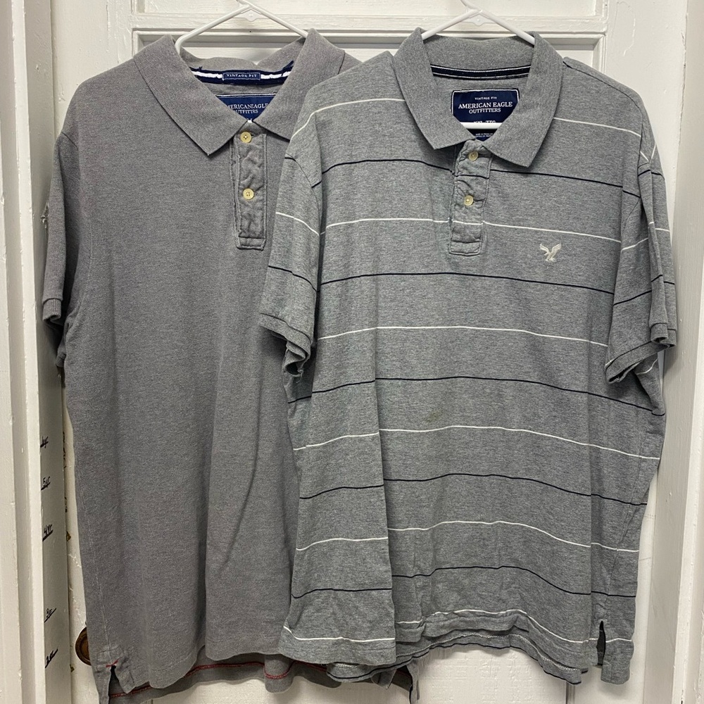 American Eagle MENS polo shirt bundle of 2 size XXL/TTG vintage fit